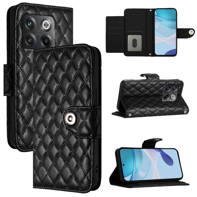 Rhombic Texture Flip Leather Phone Case with Lanyard, For OnePlus Ace Pro / 10T, For OnePlus Nord 2T, For OnePlus 10R / Ace, For OnePlus Nord CE 2 5G
