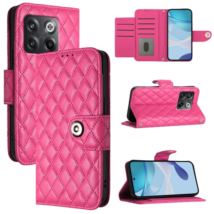 Rhombic Texture Flip Leather Phone Case with Lanyard, For OnePlus Ace Pro / 10T, For OnePlus Nord 2T, For OnePlus 10R / Ace, For OnePlus Nord CE 2 5G
