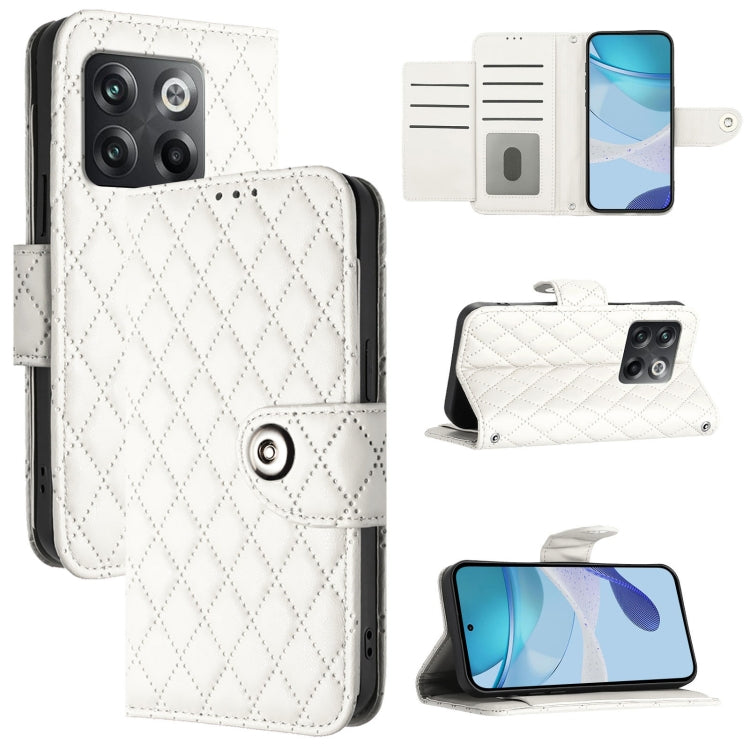 Rhombic Texture Flip Leather Phone Case with Lanyard, For OnePlus Ace Pro / 10T, For OnePlus Nord 2T, For OnePlus 10R / Ace, For OnePlus Nord CE 2 5G