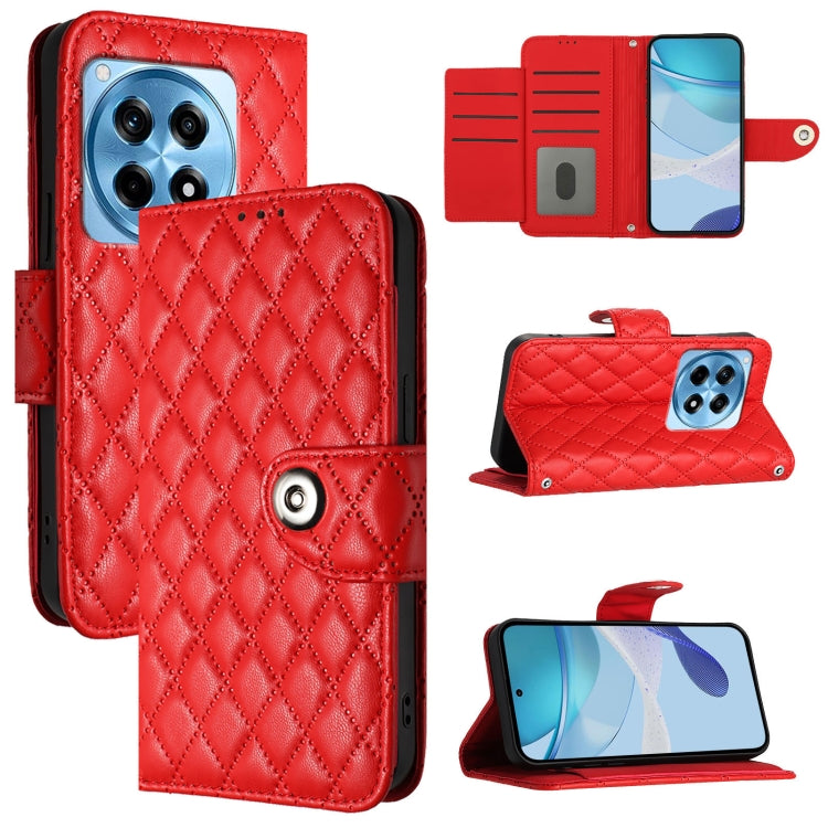Rhombic Texture Flip Leather Phone Case with Lanyard, For OnePlus 12R, For OnePlus 12 5G Global, For OnePlus CE 3 Lite 5G / Nord N30, For OnePlus Nord CE3