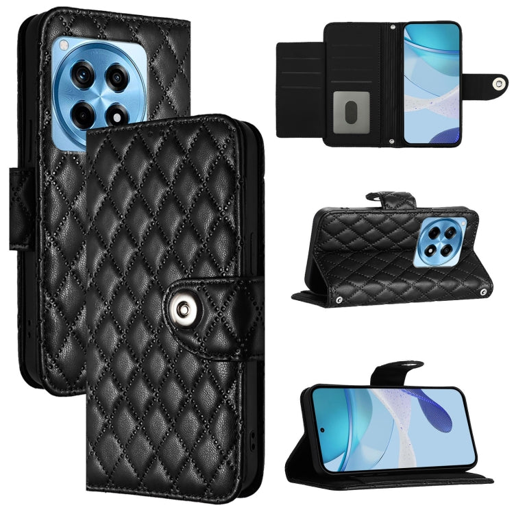 Rhombic Texture Flip Leather Phone Case with Lanyard, For OnePlus 12R, For OnePlus 12 5G Global, For OnePlus CE 3 Lite 5G / Nord N30, For OnePlus Nord CE3