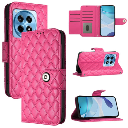 Rhombic Texture Flip Leather Phone Case with Lanyard, For OnePlus 12R, For OnePlus 12 5G Global, For OnePlus CE 3 Lite 5G / Nord N30, For OnePlus Nord CE3