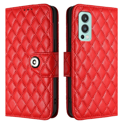 Rhombic Texture Flip Leather Phone Case with Lanyard, For OnePlus Nord 2 5G, For OnePlus 9 Pro, For OnePlus 9, For OnePlus Nord N10 5G