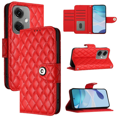 Rhombic Texture Flip Leather Phone Case with Lanyard, For OnePlus 12R, For OnePlus 12 5G Global, For OnePlus CE 3 Lite 5G / Nord N30, For OnePlus Nord CE3