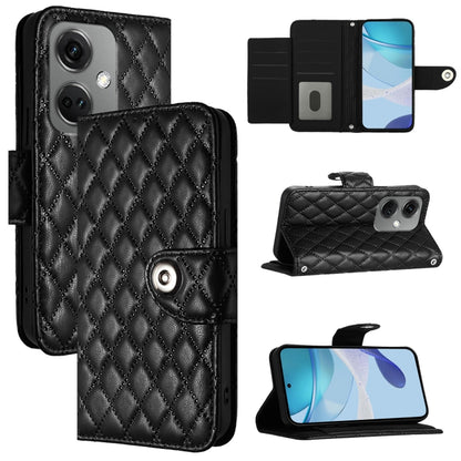 Rhombic Texture Flip Leather Phone Case with Lanyard, For OnePlus 12R, For OnePlus 12 5G Global, For OnePlus CE 3 Lite 5G / Nord N30, For OnePlus Nord CE3