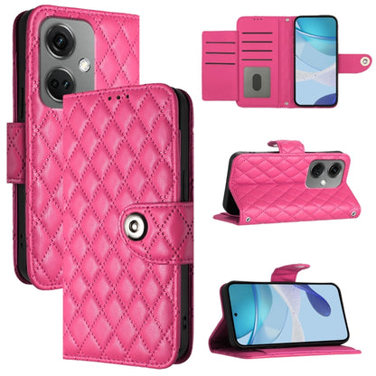 Rhombic Texture Flip Leather Phone Case with Lanyard, For OnePlus 12R, For OnePlus 12 5G Global, For OnePlus CE 3 Lite 5G / Nord N30, For OnePlus Nord CE3
