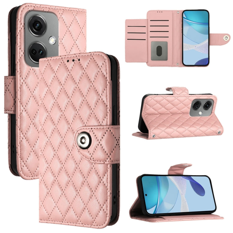 Rhombic Texture Flip Leather Phone Case with Lanyard, For OnePlus 12R, For OnePlus 12 5G Global, For OnePlus CE 3 Lite 5G / Nord N30, For OnePlus Nord CE3