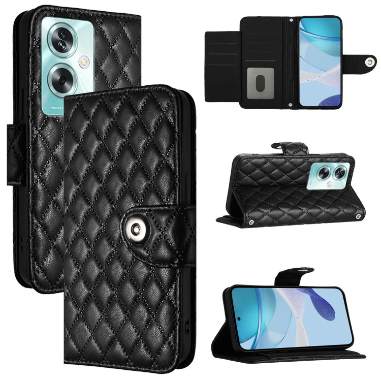 Rhombic Texture Flip Leather Phone Case with Lanyard, For OnePlus Nord CE 2 Lite 5G, For OnePlus Nord 2 Lite, For OnePlus Nord CE4, For OnePlus Nord N30 SE