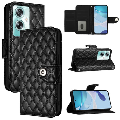 Rhombic Texture Flip Leather Phone Case with Lanyard, For OnePlus Nord CE 2 Lite 5G, For OnePlus Nord 2 Lite, For OnePlus Nord CE4, For OnePlus Nord N30 SE