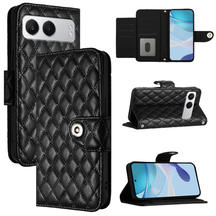 Rhombic Texture Flip Leather Phone Case with Lanyard, For OnePlus 13R / Ace 5 Pro 5G, For OnePlus Nord 4 5G, For OnePlus Nord 4 5G Global, For OnePlus Nord CE4 Lite