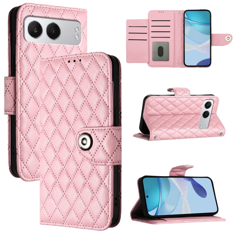 Rhombic Texture Flip Leather Phone Case with Lanyard, For OnePlus 13R / Ace 5 Pro 5G, For OnePlus Nord 4 5G, For OnePlus Nord 4 5G Global, For OnePlus Nord CE4 Lite