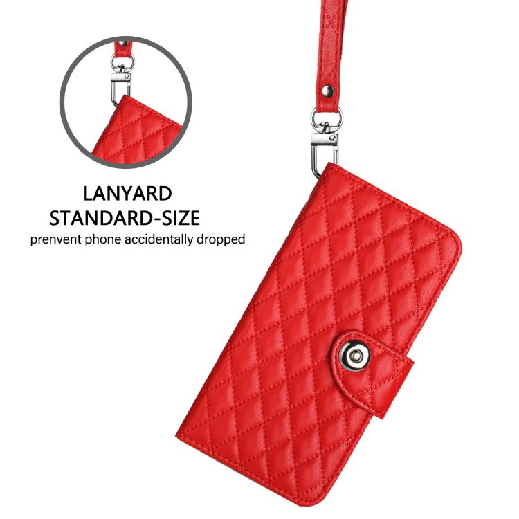 Rhombic Texture Flip Leather Phone Case with Lanyard, For OnePlus 13R / Ace 5 Pro 5G, For OnePlus Nord 4 5G, For OnePlus Nord 4 5G Global, For OnePlus Nord CE4 Lite