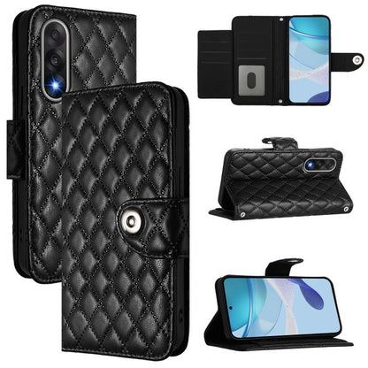 Rhombic Texture Flip Leather Phone Case with Lanyard, For OnePlus Turbo 6X Pro 5G, For OnePlus Turbo 6 / Turbo 6V, For OnePlus Ace 5 Ultra, For OnePlus Ace 5 Racing