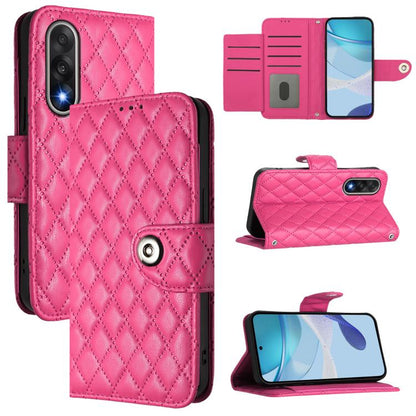 Rhombic Texture Flip Leather Phone Case with Lanyard, For OnePlus Turbo 6X Pro 5G, For OnePlus Turbo 6 / Turbo 6V, For OnePlus Ace 5 Ultra, For OnePlus Ace 5 Racing