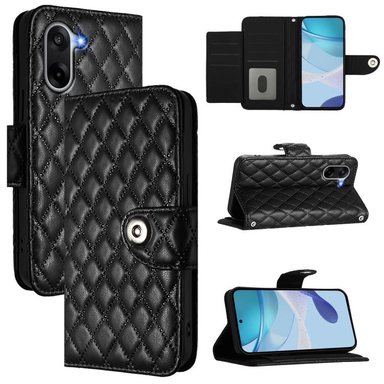 Rhombic Texture Flip Leather Phone Case with Lanyard, For OnePlus Turbo 6X Pro 5G, For OnePlus Turbo 6 / Turbo 6V, For OnePlus Ace 5 Ultra, For OnePlus Ace 5 Racing