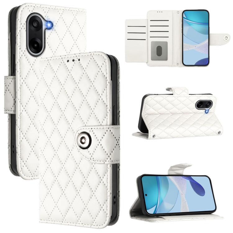 Rhombic Texture Flip Leather Phone Case with Lanyard, For OnePlus Turbo 6X Pro 5G, For OnePlus Turbo 6 / Turbo 6V, For OnePlus Ace 5 Ultra, For OnePlus Ace 5 Racing