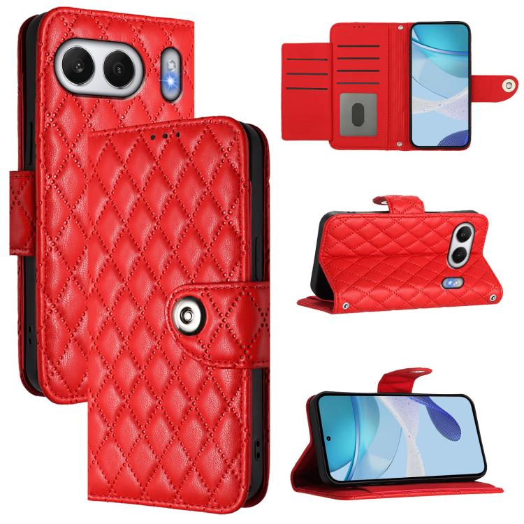 Rhombic Texture Flip Leather Phone Case with Lanyard, For OnePlus 13R / Ace 5 Pro 5G, For OnePlus Nord 4 5G, For OnePlus Nord 4 5G Global, For OnePlus Nord CE4 Lite