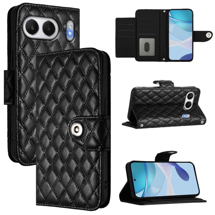 Rhombic Texture Flip Leather Phone Case with Lanyard, For OnePlus 13R / Ace 5 Pro 5G, For OnePlus Nord 4 5G, For OnePlus Nord 4 5G Global, For OnePlus Nord CE4 Lite