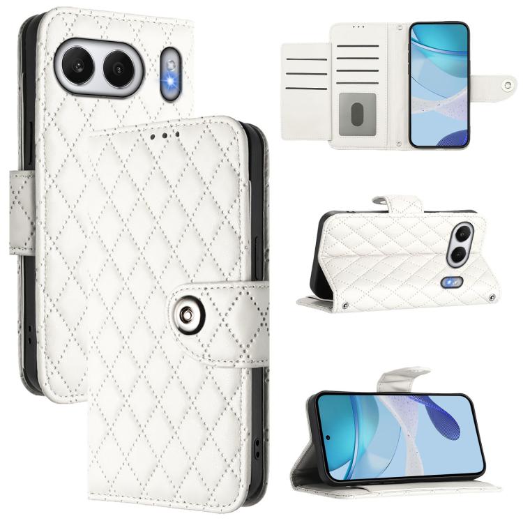 Rhombic Texture Flip Leather Phone Case with Lanyard, For OnePlus 13R / Ace 5 Pro 5G, For OnePlus Nord 4 5G, For OnePlus Nord 4 5G Global, For OnePlus Nord CE4 Lite