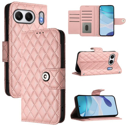 Rhombic Texture Flip Leather Phone Case with Lanyard, For OnePlus 13R / Ace 5 Pro 5G, For OnePlus Nord 4 5G, For OnePlus Nord 4 5G Global, For OnePlus Nord CE4 Lite