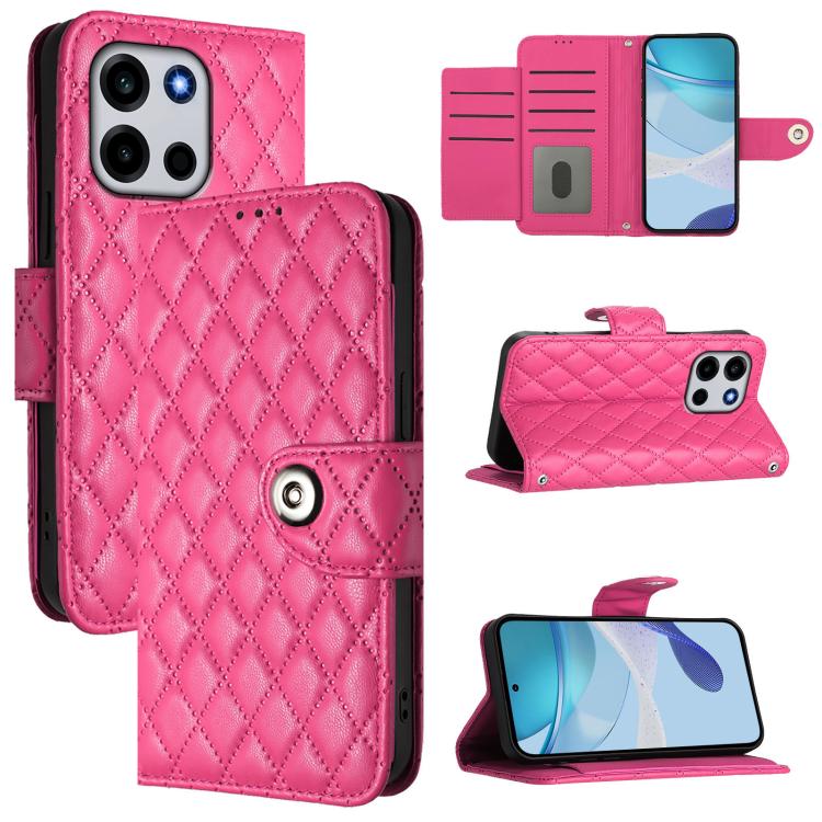 Rhombic Texture Flip Leather Phone Case with Lanyard, For OnePlus Turbo 6X Pro 5G, For OnePlus Turbo 6 / Turbo 6V, For OnePlus Ace 5 Ultra, For OnePlus Ace 5 Racing