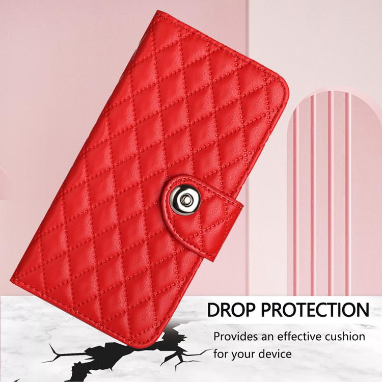 Rhombic Texture Flip Leather Phone Case with Lanyard, For OnePlus Turbo 6X Pro 5G, For OnePlus Turbo 6 / Turbo 6V, For OnePlus Ace 5 Ultra, For OnePlus Ace 5 Racing