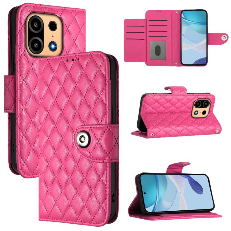 Rhombic Texture Flip Leather Phone Case with Lanyard, For OnePlus Turbo 6X Pro 5G, For OnePlus Turbo 6 / Turbo 6V, For OnePlus Ace 5 Ultra, For OnePlus Ace 5 Racing