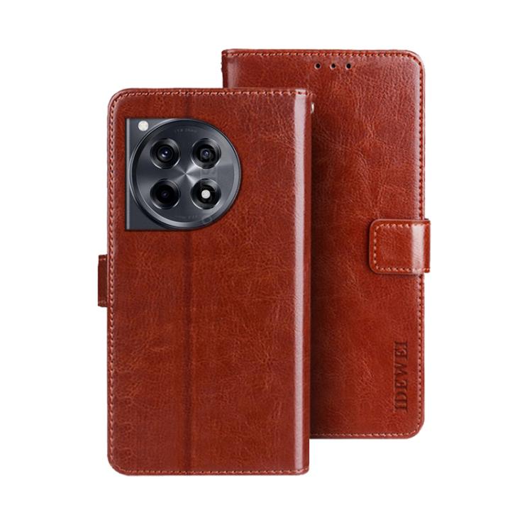 idewei Crazy Horse Texture Leather Phone Case, For OnePlus 13R, For OnePlus 12R, For OnePlus 12