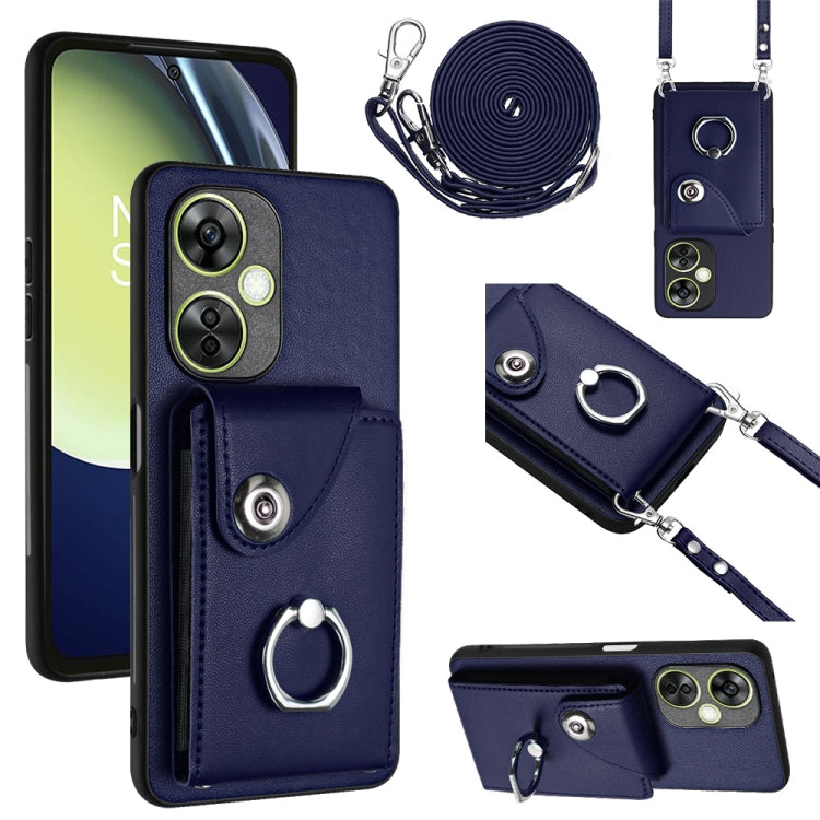 Organ Card Bag Ring Holder Phone Case with Long Lanyard, For OnePlus Nord CE4 Lite 5G, For OnePlus Nord CE4, For OnePlus Nord CE 3 Lite