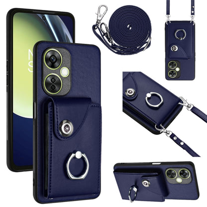 Organ Card Bag Ring Holder Phone Case with Long Lanyard, For OnePlus Nord CE4 Lite 5G, For OnePlus Nord CE4, For OnePlus Nord CE 3 Lite