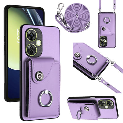 Organ Card Bag Ring Holder Phone Case with Long Lanyard, For OnePlus Nord CE4 Lite 5G, For OnePlus Nord CE4, For OnePlus Nord CE 3 Lite