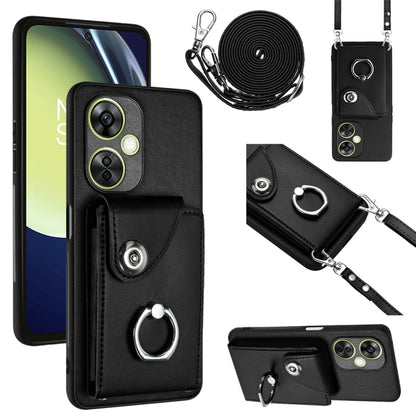 Organ Card Bag Ring Holder Phone Case with Long Lanyard, For OnePlus Nord CE4 Lite 5G, For OnePlus Nord CE4, For OnePlus Nord CE 3 Lite