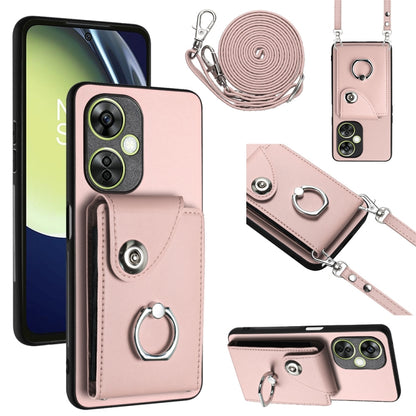 Organ Card Bag Ring Holder Phone Case with Long Lanyard, For OnePlus Nord CE4 Lite 5G, For OnePlus Nord CE4, For OnePlus Nord CE 3 Lite