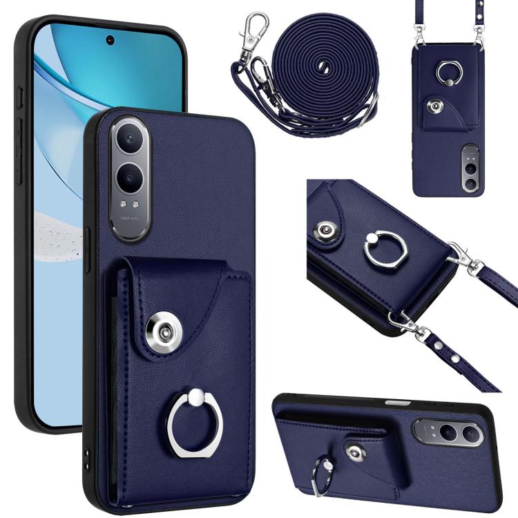Organ Card Bag Ring Holder Phone Case with Long Lanyard, For OnePlus Nord CE4 Lite 5G, For OnePlus Nord CE4, For OnePlus Nord CE 3 Lite