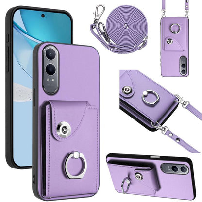Organ Card Bag Ring Holder Phone Case with Long Lanyard, For OnePlus Nord CE4 Lite 5G, For OnePlus Nord CE4, For OnePlus Nord CE 3 Lite