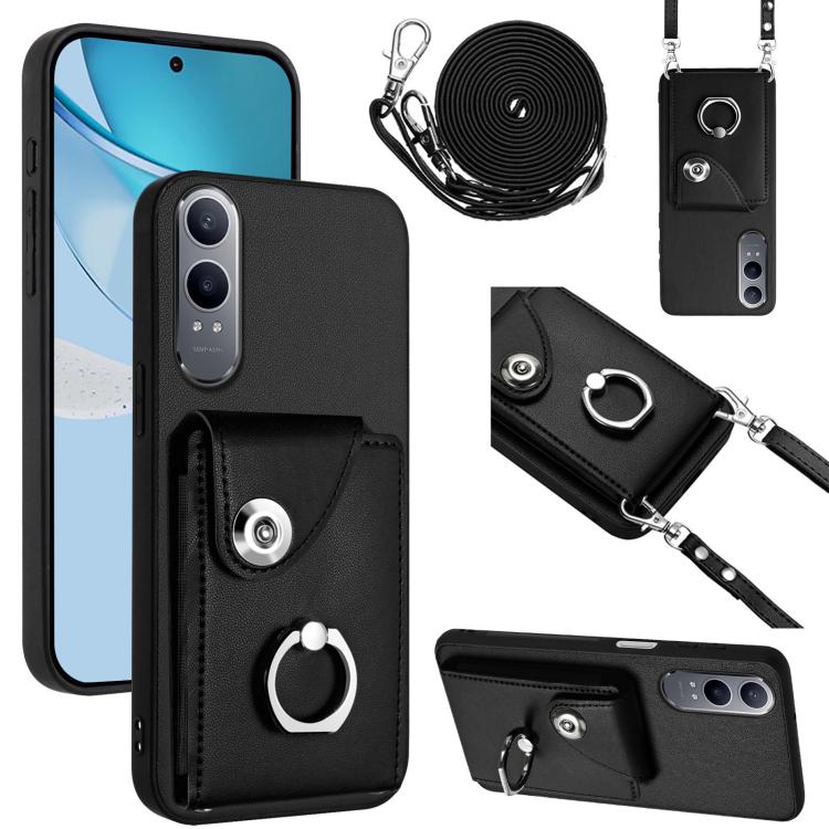 Organ Card Bag Ring Holder Phone Case with Long Lanyard, For OnePlus Nord CE4 Lite 5G, For OnePlus Nord CE4, For OnePlus Nord CE 3 Lite