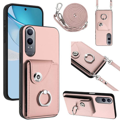 Organ Card Bag Ring Holder Phone Case with Long Lanyard, For OnePlus Nord CE4 Lite 5G, For OnePlus Nord CE4, For OnePlus Nord CE 3 Lite