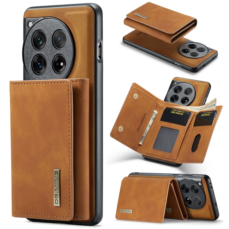 DG.MING M1 Series 3-Fold Multi Card Wallet + Magnetic Phone Case, For OnePlus 15, For OnePlus 12