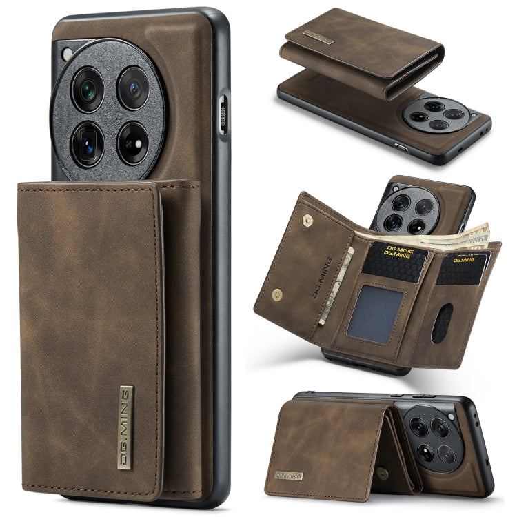 DG.MING M1 Series 3-Fold Multi Card Wallet + Magnetic Phone Case, For OnePlus 15, For OnePlus 12