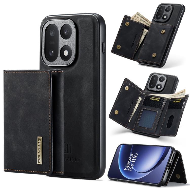 DG.MING M1 Series 3-Fold Multi Card Wallet + Magnetic Phone Case, For OnePlus 15, For OnePlus 12