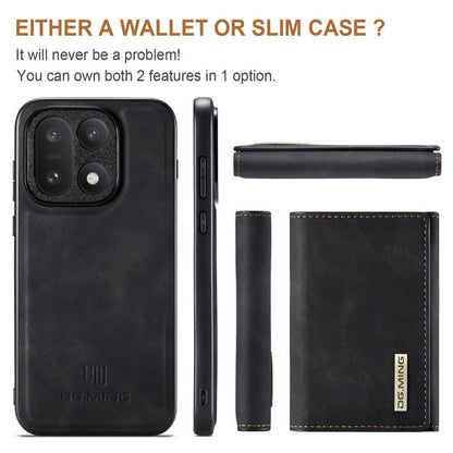 DG.MING M1 Series 3-Fold Multi Card Wallet + Magnetic Phone Case, For OnePlus 15, For OnePlus 12