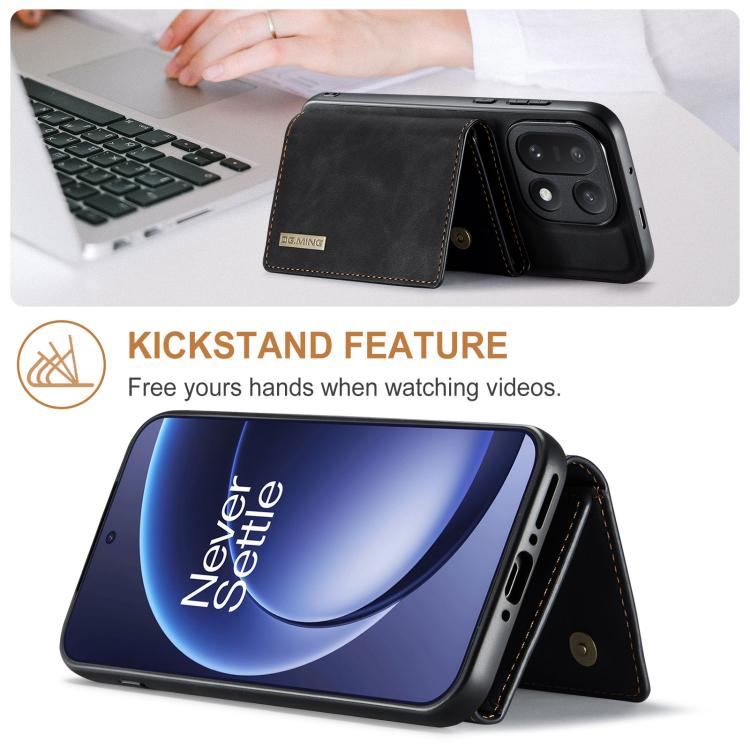 DG.MING M1 Series 3-Fold Multi Card Wallet + Magnetic Phone Case, For OnePlus 15, For OnePlus 12