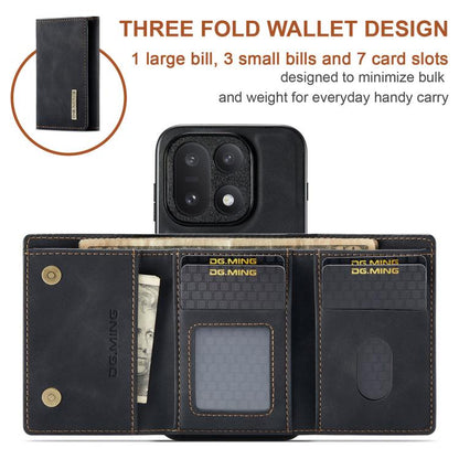 DG.MING M1 Series 3-Fold Multi Card Wallet + Magnetic Phone Case, For OnePlus 15, For OnePlus 12
