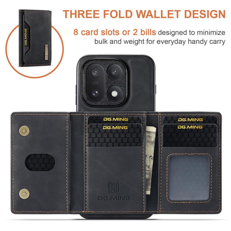 DG.MING M2 Series 3-Fold Multi Card Bag + Magnetic Phone Case, For OnePlus 15, For OnePlus 12