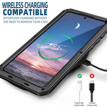 Shockproof Life Waterproof Silicone + Zinc Alloy Phone Case, For Samsung Galaxy S25 Edge 5G, For Samsung Galaxy S25 5G, For Samsung Galaxy S25+ 5G, For Samsung Galaxy S25 Ultra 5G, For Samsung Galaxy S24 Ultra 5G, For Samsung Galaxy S24+ 5G            ...