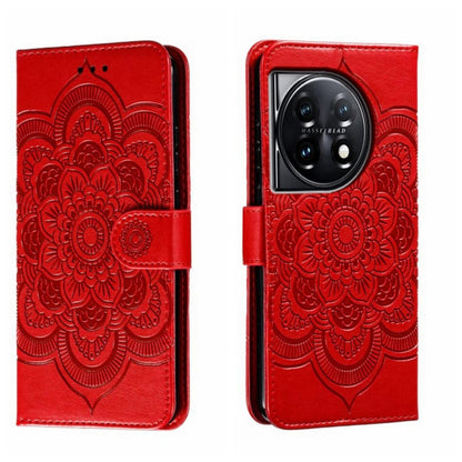 Sun Mandala Embossing Pattern Phone Leather Case, For OnePlus 12, For OnePlus Ace 2V, For OnePlus 11