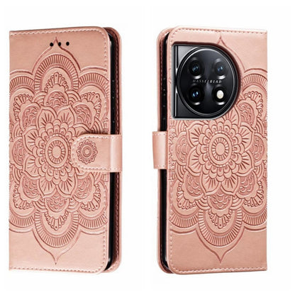 Sun Mandala Embossing Pattern Phone Leather Case, For OnePlus 12, For OnePlus Ace 2V, For OnePlus 11