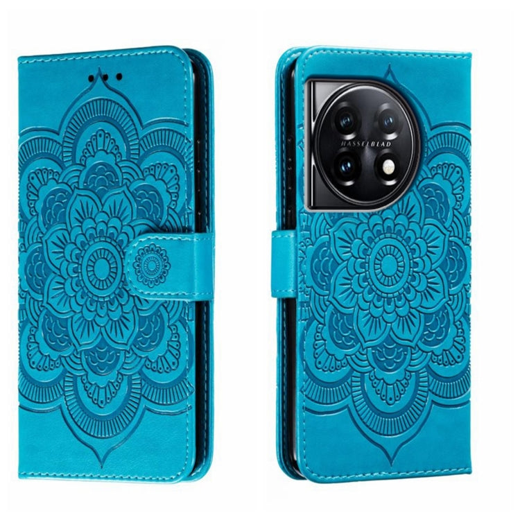 Sun Mandala Embossing Pattern Phone Leather Case, For OnePlus 12, For OnePlus Ace 2V, For OnePlus 11