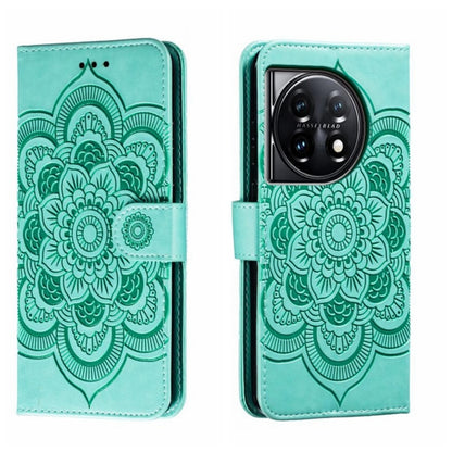 Sun Mandala Embossing Pattern Phone Leather Case, For OnePlus 12, For OnePlus Ace 2V, For OnePlus 11