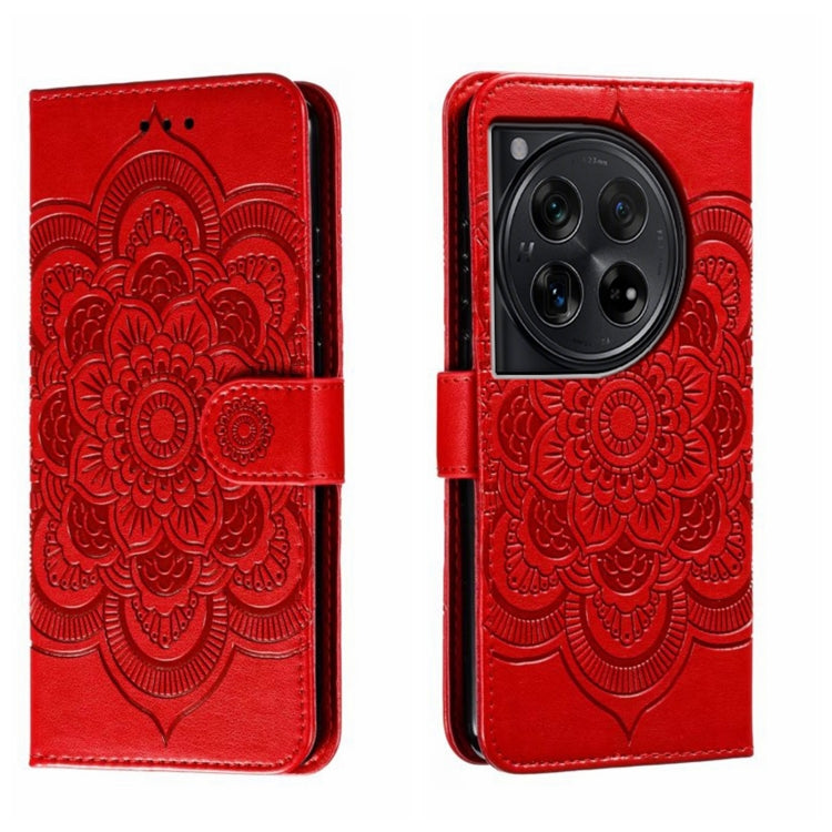 Sun Mandala Embossing Pattern Phone Leather Case, For OnePlus 12, For OnePlus Ace 2V, For OnePlus 11